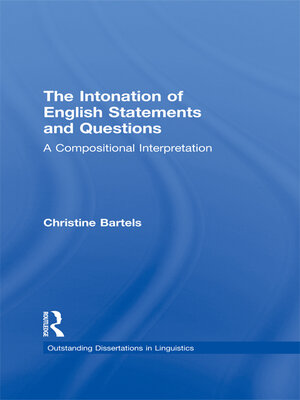 cover image of The Intonation of English Statements and Questions